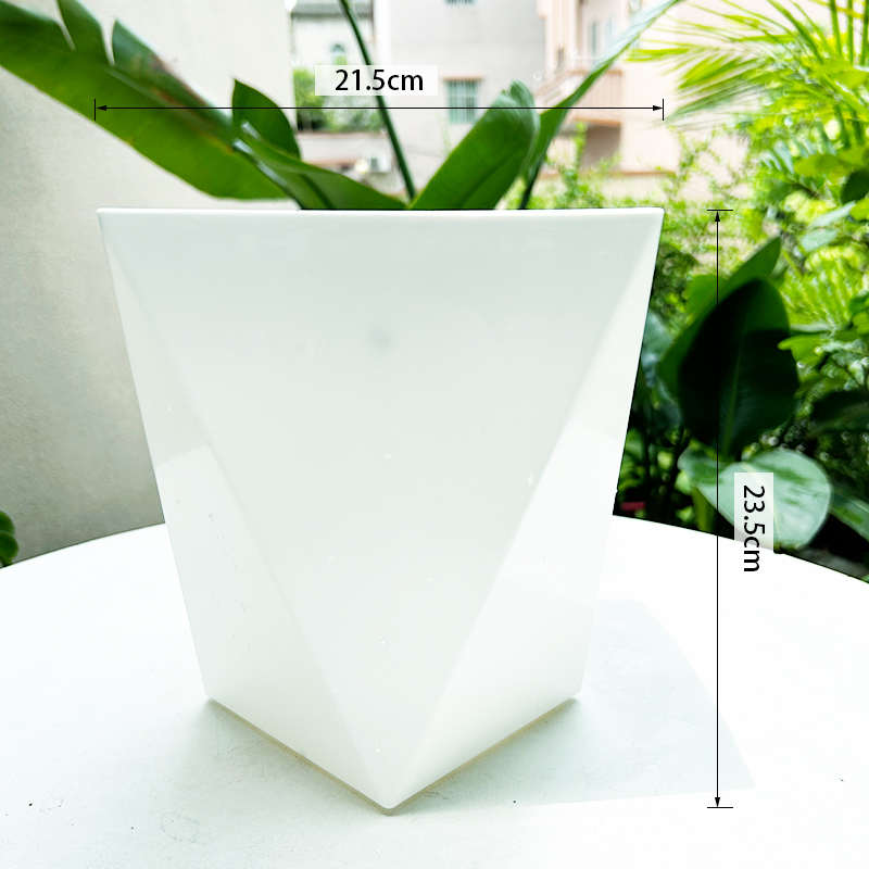 树脂菱形几何花盆室内绿植花卉懒人盆创意简约客厅塑料加厚大花盆