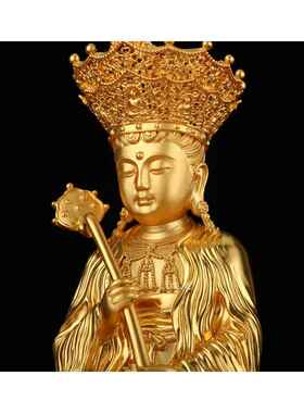 高档纯铜万年寺普贤菩佛像摆件古放法铜鎏金普贤家萨居摆可纯定纯