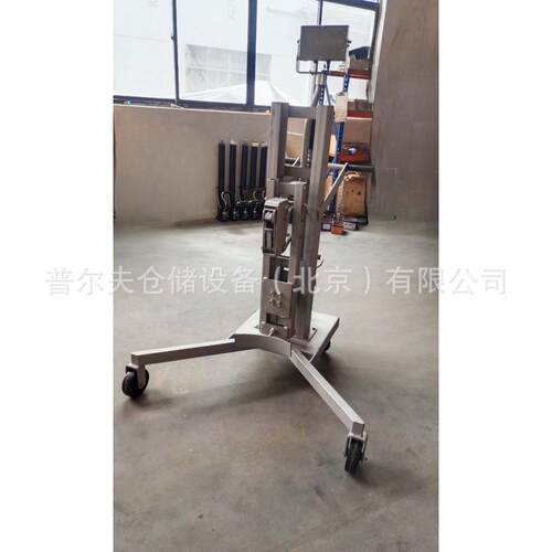 普尔夫不锈钢油桶搬运车电子称重堆高倒料车电动油桶装卸车