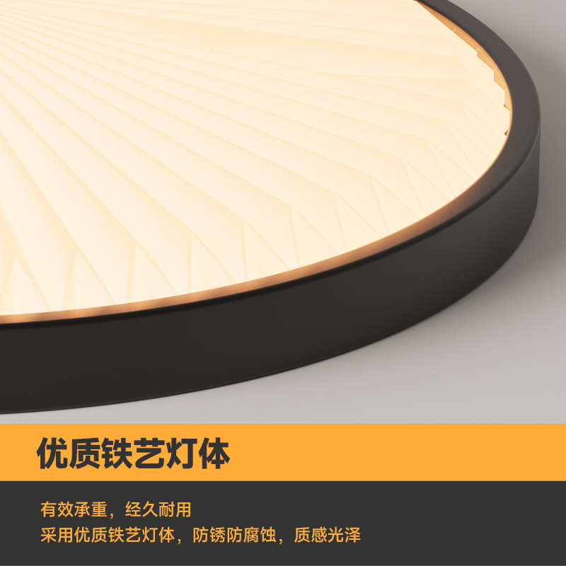 书房灯创意复古灯现代圆形卧北欧年吸顶灯百褶新款简约主卧室2025