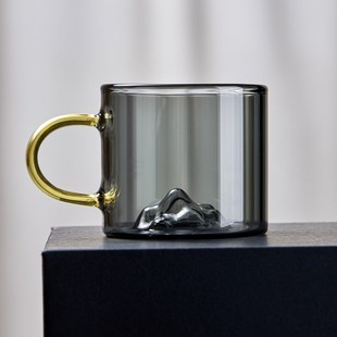 六色带把观山杯主人品茗杯 玻璃小茶杯耐高温小号功夫茶具A套装