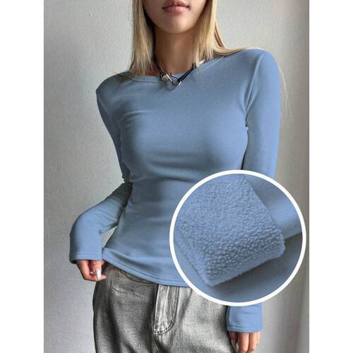 I 63116 Fleece slim women T-shirt 加绒修身女T恤