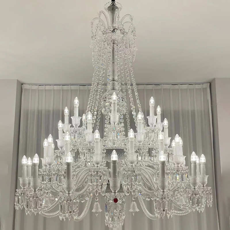 水晶客厅大酒店奢吊灯吊灯餐厅别墅法式现代轻婚礼宴会厅蜡烛大气