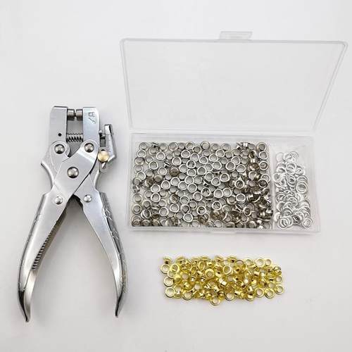 200套内径5mm气眼配多功能安装钳 高档打孔钳 盒装气眼含工具套装