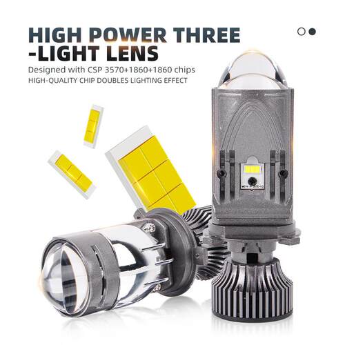 M01K汽车LED透镜H4双光小聚光H4远近一体大功率50W跨境前大灯