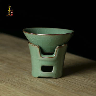 青瓷茶漏茶滤网陶瓷创意泡茶器龙泉功夫茶具公道杯配件茶叶过滤器