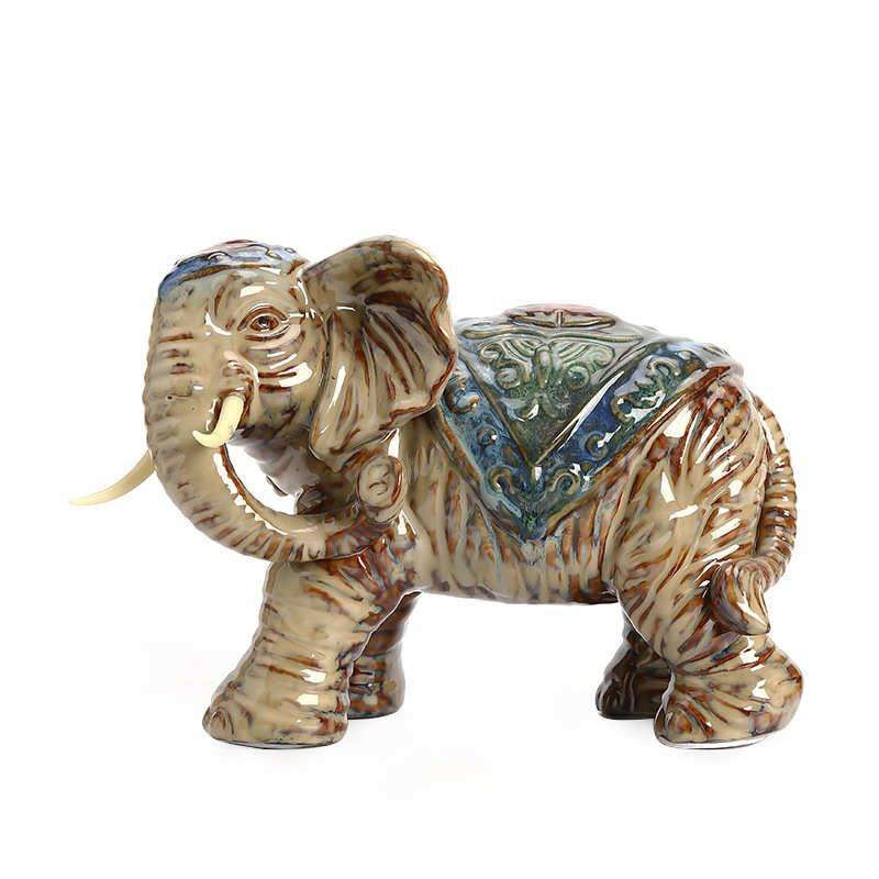 现代新卧室厂家摆件 摆件中式室内陶瓷工艺品大象客厅办公室