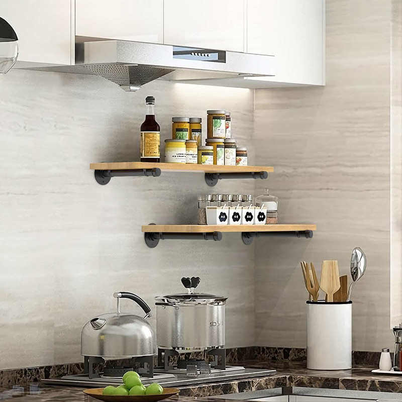 北欧墙上托架一字水管支架艺复古墙上搁板壁置支撑架壁挂式物铁架