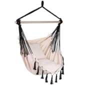 厂家直供INS流苏吊椅北欧风室内外秋千户外野营用品沙滩木棒吊床