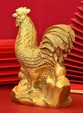 【铜器】铜鸡生肖鸡铜公鸡摆件中式风格家居客厅装饰工艺品摆设