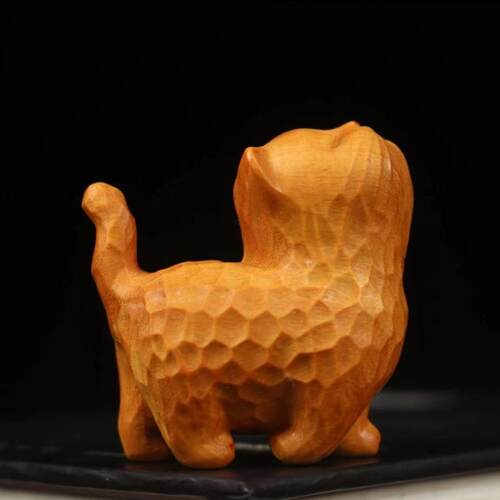 崖柏木雕可爱简约傲娇猫招财小猫手把件摆件去有风的地方大麦同款