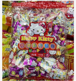 2024hello kitty什锦果汁软糖1000g结婚水果橡皮糖果年货零食