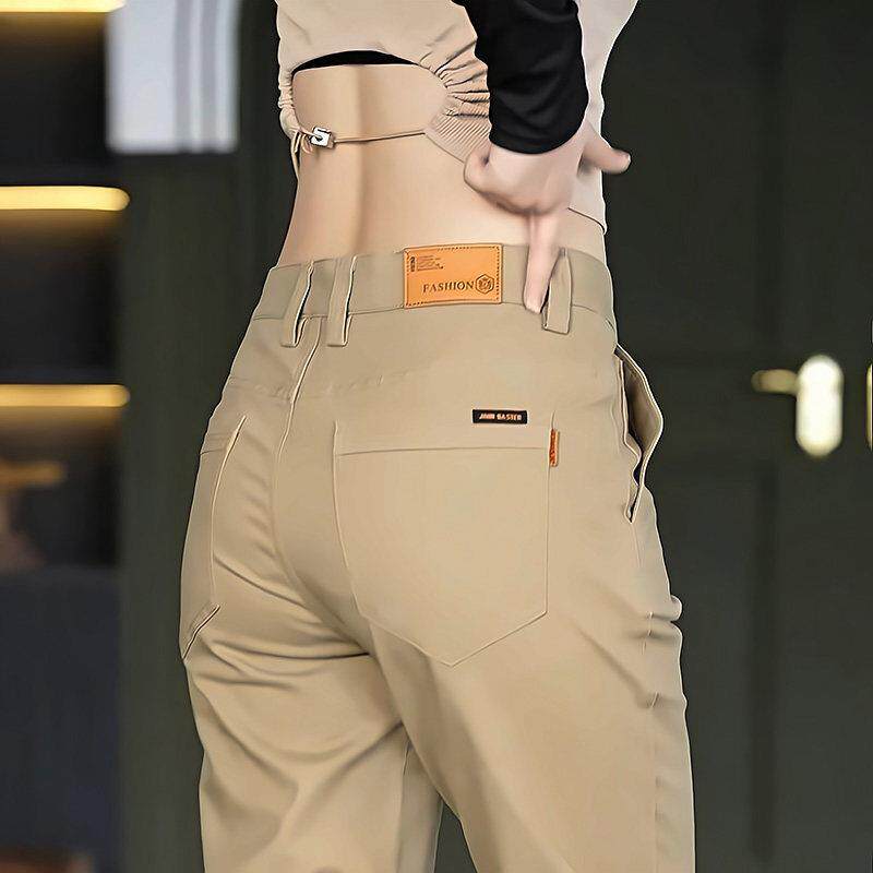 男士高端纯棉休闲 裤男2025新款夏季薄款弹力商务裤子男款直筒西