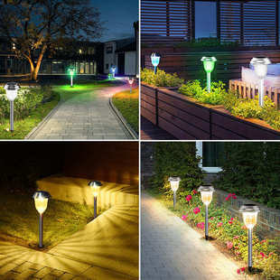 太阳能庭院别墅花园过道走廊户外景观装 饰插地led不锈钢草坪灯