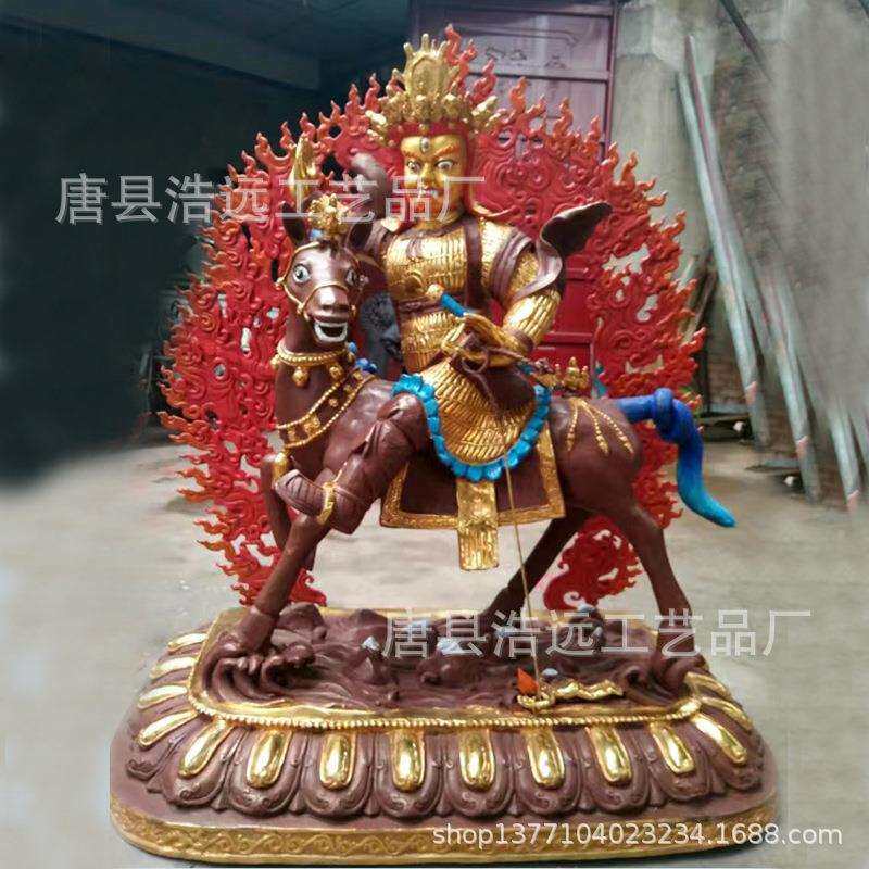全铜大威德金刚像 鎏金持剑文殊 紫铜单坚护法像藏佛大日如来雕塑