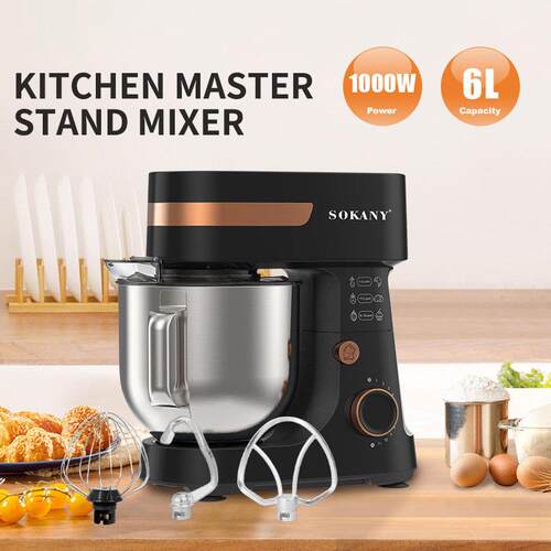 跨境欧规6L家用电动和面机厨师奶油搅拌机打蛋料理机1100W厨师机