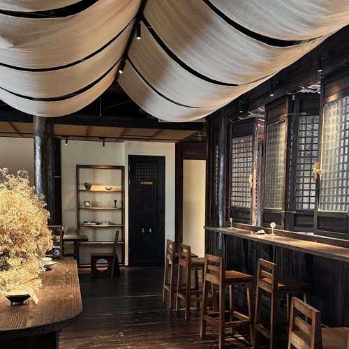 亚麻纱幔吊顶氛围天花板布置挂布餐厅商用咖啡店装饰布用品帷幔