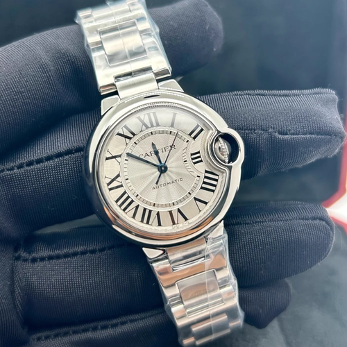 好价98新 卡地亚蓝气球系列精钢自动机械腕表33MM女表W6920071