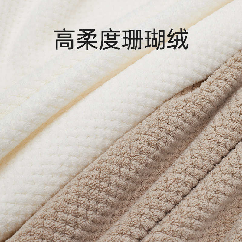 优调酒店浴袍珊瑚绒吸水速干女可穿式浴巾成人秋冬季浴衣睡袍男士