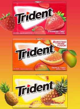 代购美国Trident三叉戟木糖醇口香糖嚼同款崔然竣GGUM西