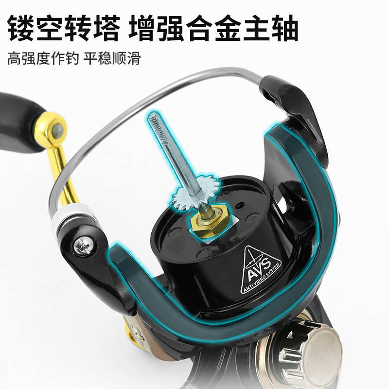 GRIPEN无间隙纺车轮路亚轻量远抛全金属斜口线杯泛用渔轮美式摇臂