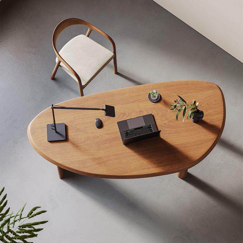 轻奢现代原木实木大书桌办公桌电脑桌家用客厅书房工作台创意个性