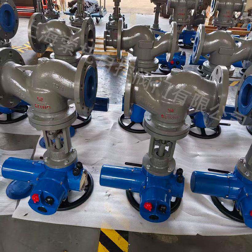 电动碳钢法兰截止阀RS485电动执行器配高温高压直流式电动截止阀