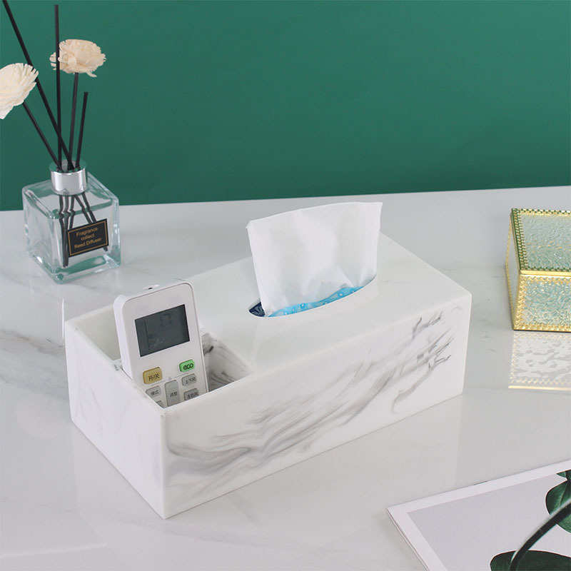 北欧简约轻奢客厅纸巾盒收纳 抽纸盒 大理石纹创意现代时尚餐巾盒