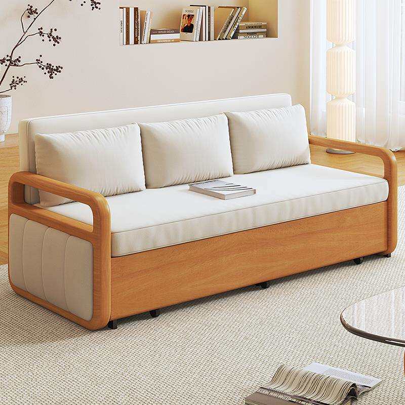 实木沙发床客厅多功能两用可折叠抽拉式小户型单人双人2026年新款