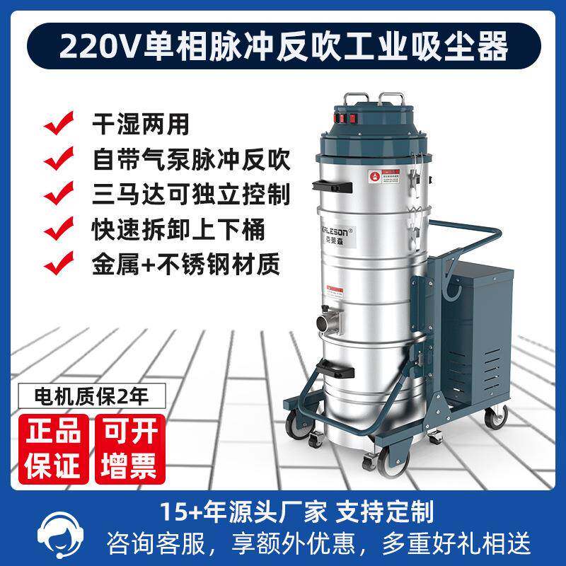 QZ3-100L工业吸尘器干湿两用自带气源脉冲反吹滤芯清灰单相
