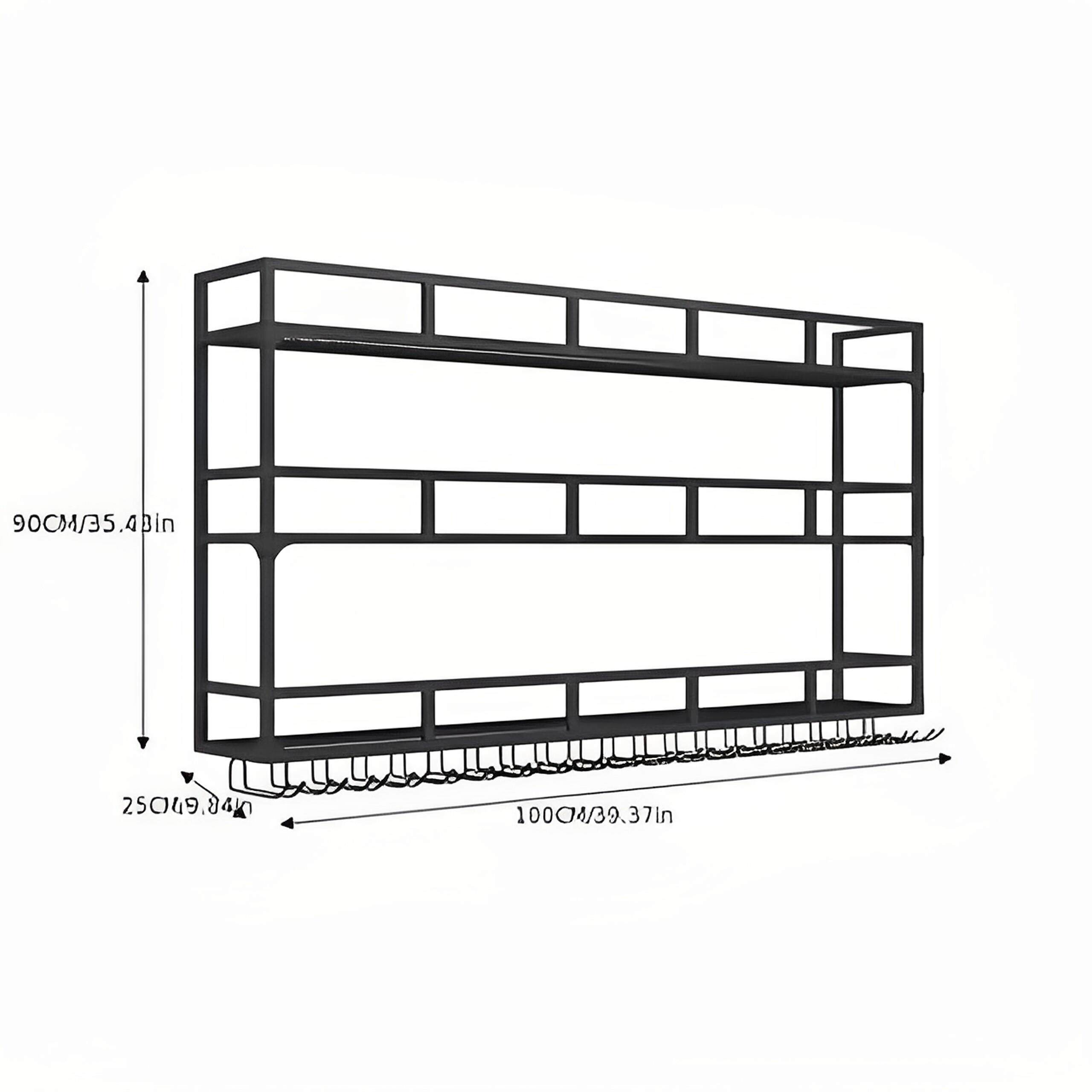 壁挂酒架置物架红酒柜展示架客厅挂墙背景装饰酒杯架倒挂高脚杯