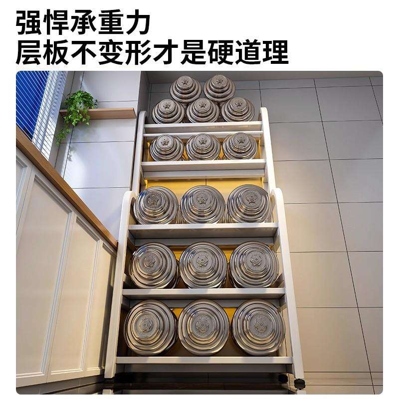 厨房置物架一体靠墙多层收纳架多功能橱柜微波炉储物架落地货架子