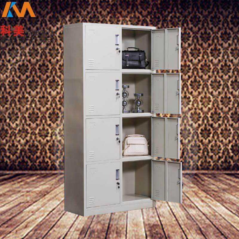 美8门KM0033柜更衣柜铁皮柜双门对开门寄带衣杆科钢制带锁储物存