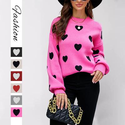Valentine's Day love pullover women's knitted sweater