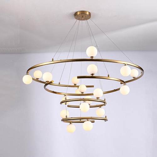 现简约客厅璃玻圈吊灯北欧楼间个性售D1852楼处样板梯间设计师吊