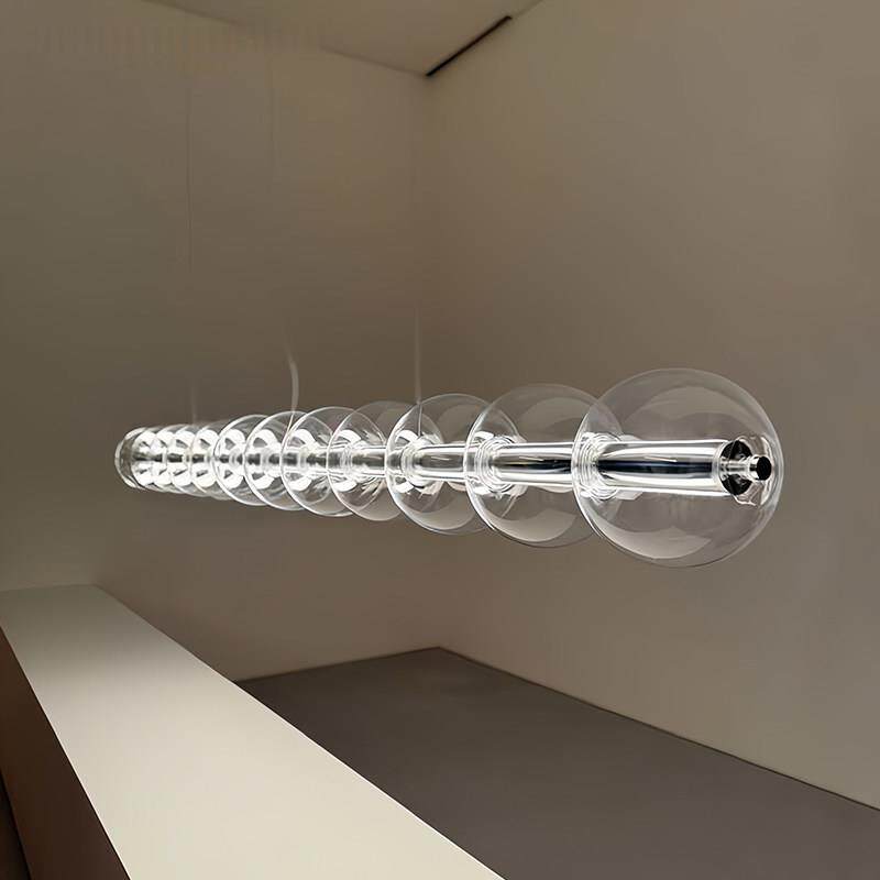 Luce Sferica极简饭厅水晶玻璃吊灯设计师岛吧台餐桌一字长条灯具