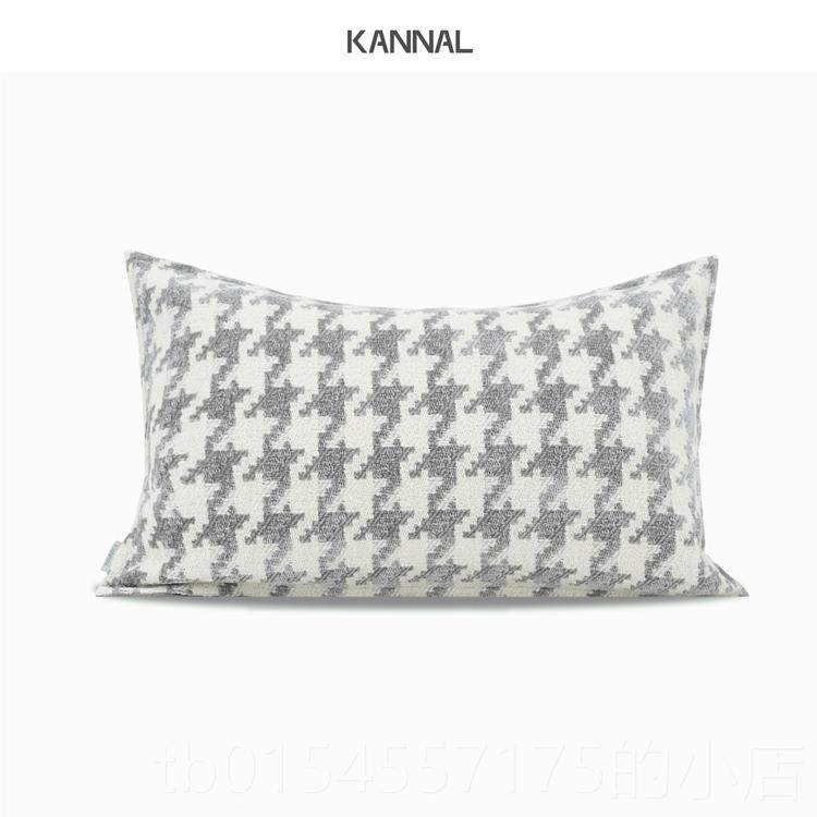 正品新品年『素锦棉时』灰色大千鸟格麻靠方垫北欧抱枕样板间别墅,居家布艺,靠垫/抱枕,淘宝优惠券,粉丝福利购,淘宝优惠卷