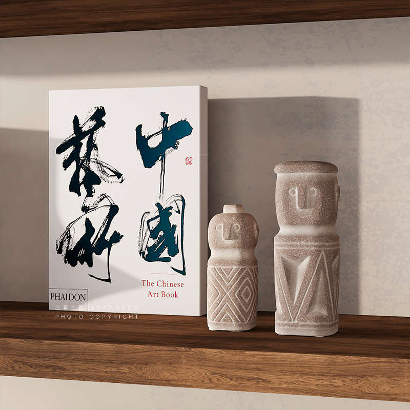 艺贝子样板间宋代美学禅意复古软装饰品侘寂风原木风壁笼软装摆件