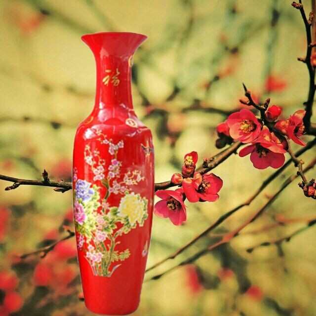 景德镇龙陶瓷厂批发瓷花瓶大辉 中国红花瓶红陶瓷出售江西各种