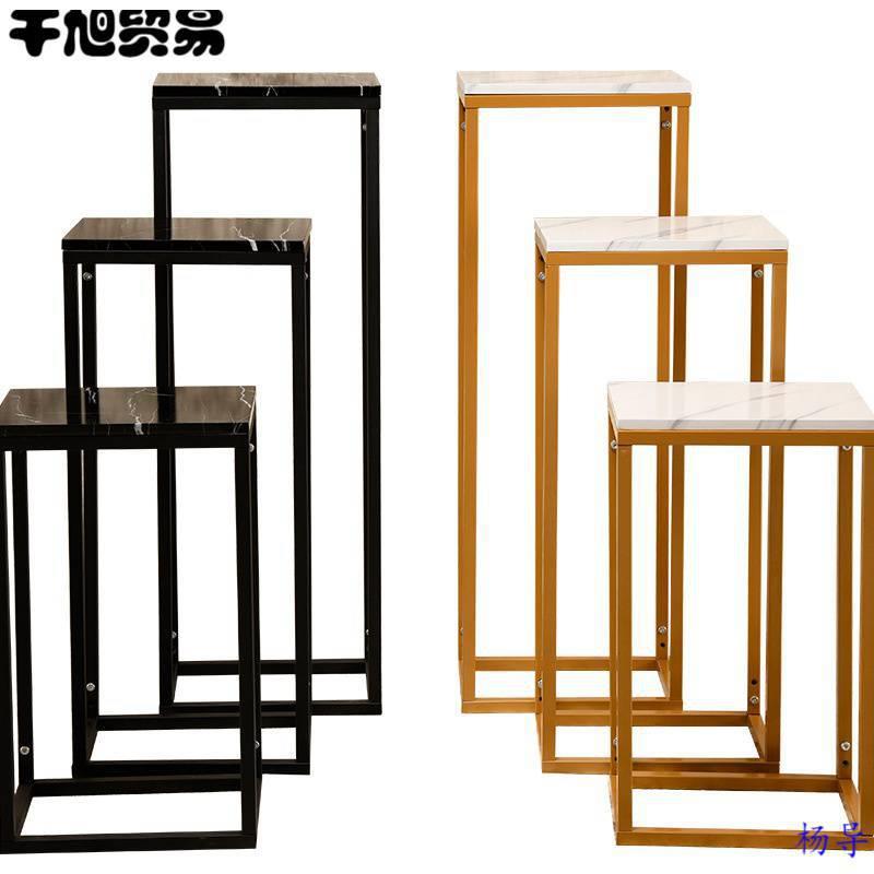 服装店流水台装饰橱窗衣架展示架中岛展示台柜高低置物桌子橱窗架