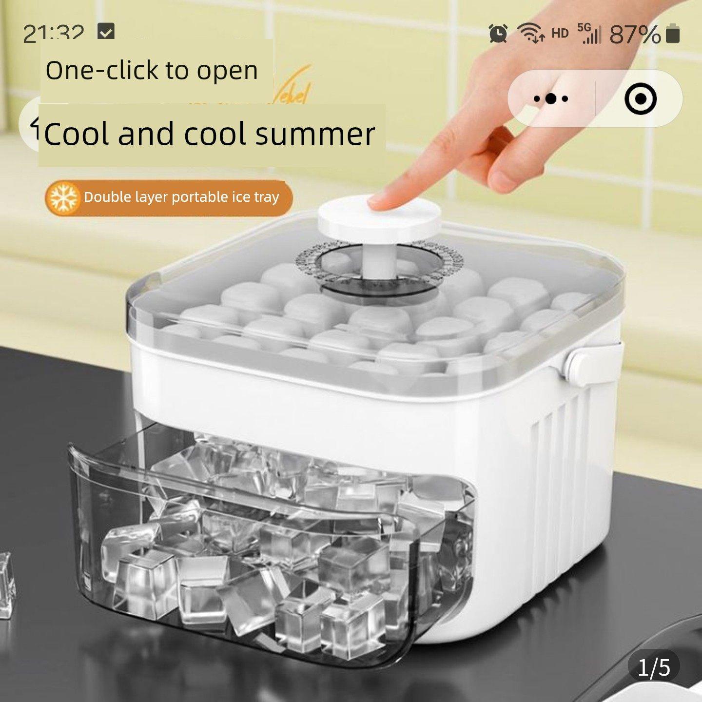 程氏首选冷冻冰块模具家用食品级双层制冰机压力机老树冰盘冰箱冰