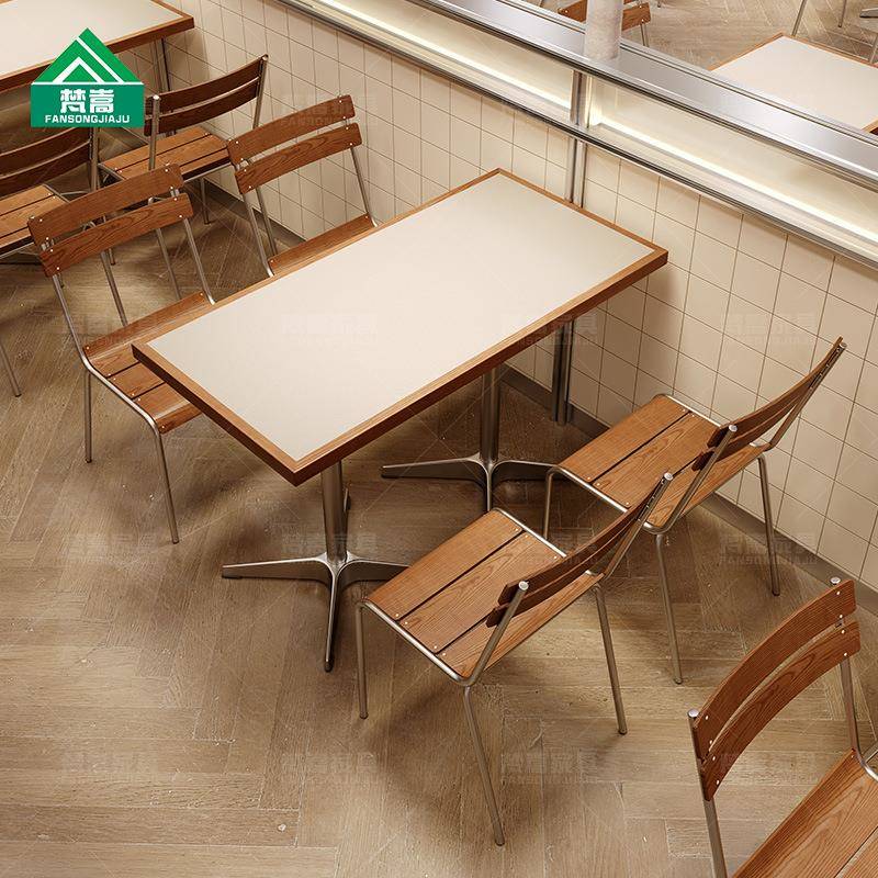韩系简餐厅桌椅ins轻食西餐厅桌椅组合韩系简约奶茶咖啡店桌椅