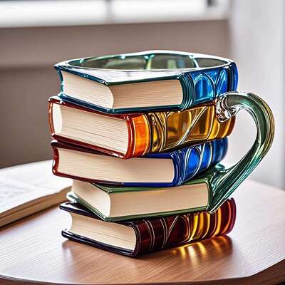 亚马逊新款 Painted Book Mug 家居创意彩绘书杯马克杯咖啡杯摆件