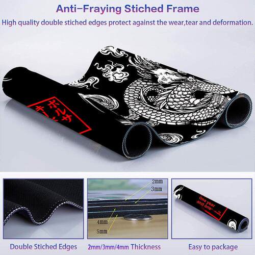 Dragon Mouse Pad Black and White Deskmat Playmat Laptop