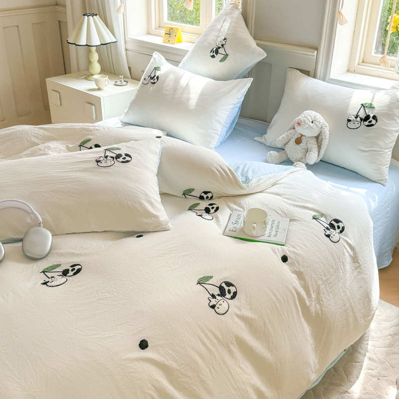 床床单水洗寝室卡通品床上儿童件套床三件套磨毛棉四款人笠房被套