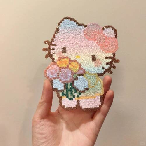 HelloKitty拼豆成品钥匙扣挂件包挂可爱送朋友礼物七夕凯蒂猫装饰