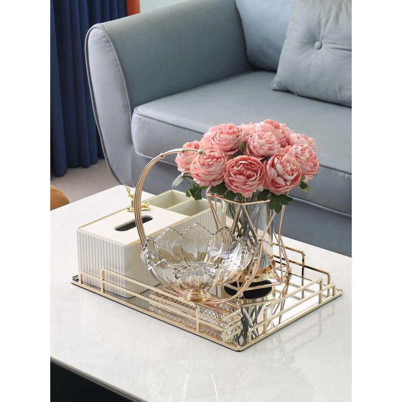 纸巾盒抽纸盒家用客厅轻奢茶几纸抽盒餐桌皮革多功能遥控器收纳盒