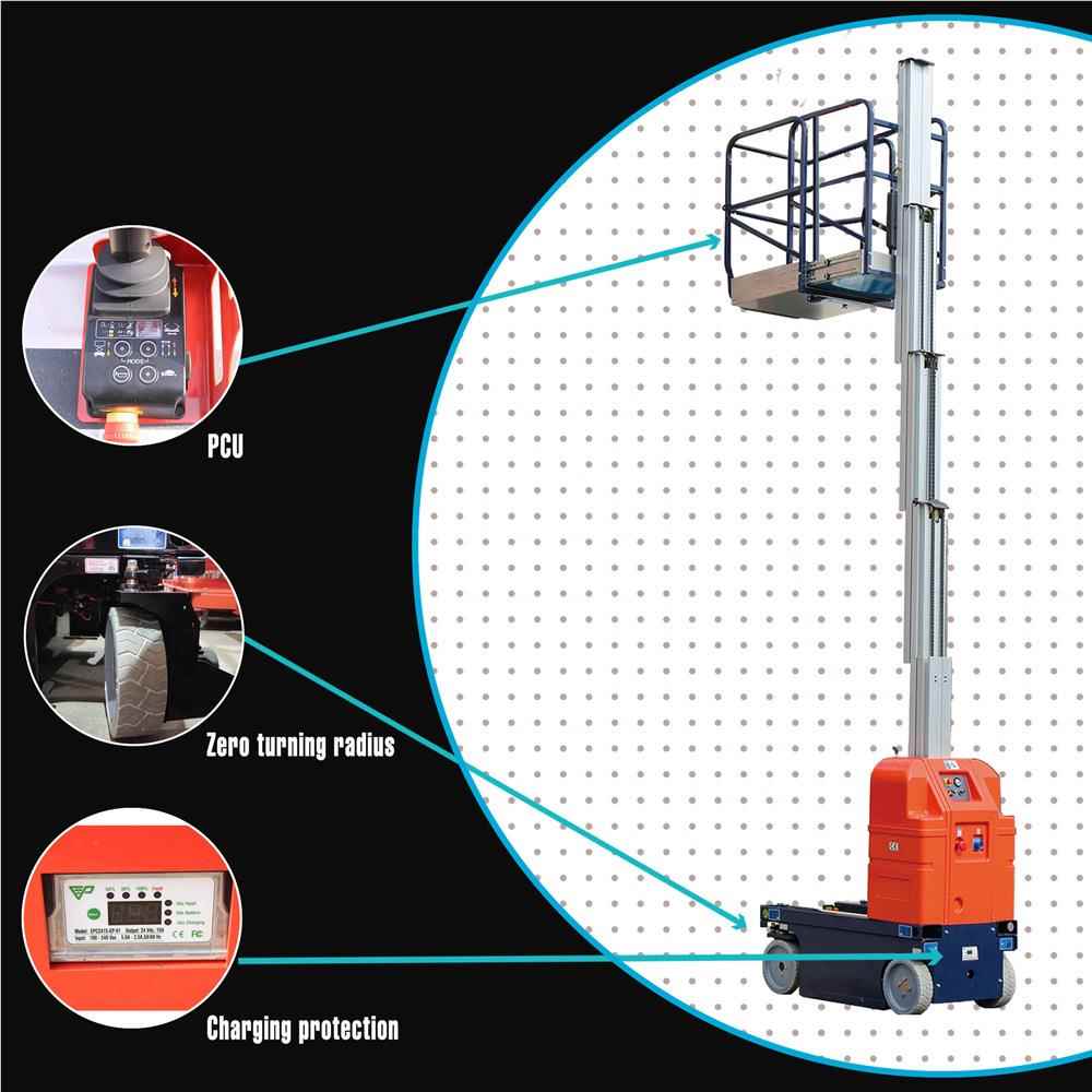 全自行L升降机铝金双柱AMWP9升平降合台PROPELLED VERTICA LIFT