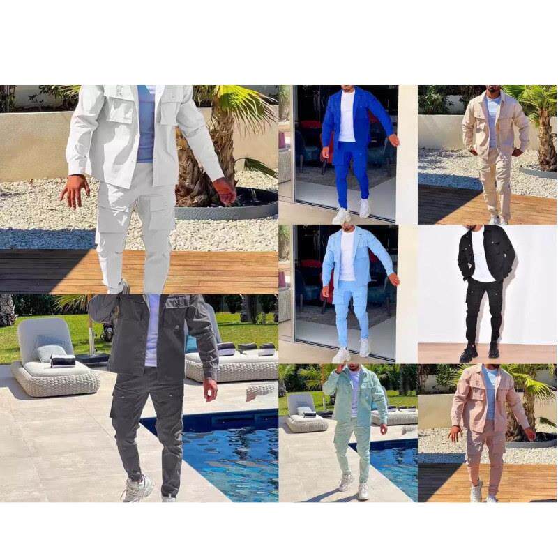 Sports suit, men's leg binding pants, long sleeved jacket,