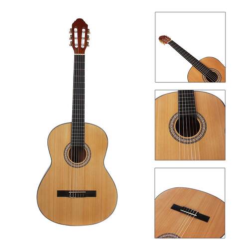 39寸古典吉他guitar学生成人初学者吉他云杉沙比利圆角木吉他乐器